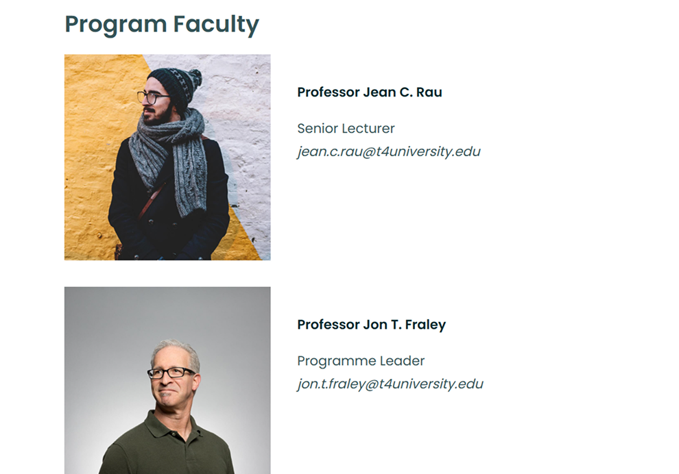 staff faculty example